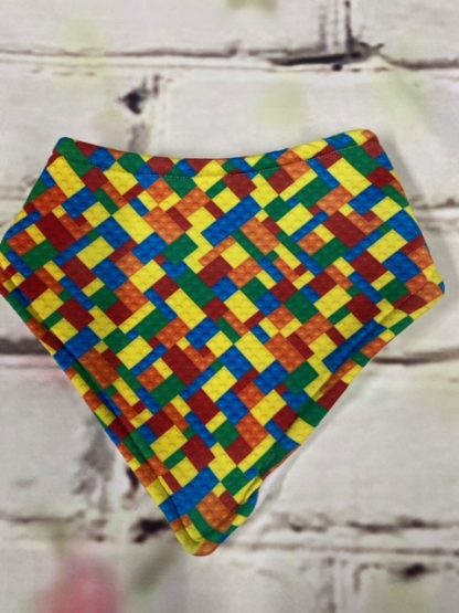 Dribble Bib (Colourful Lego Design on Jersey Fabric)